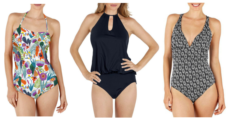 Echo Design’s new “slimming technology” featured in a patterned one-piece swimsuit.