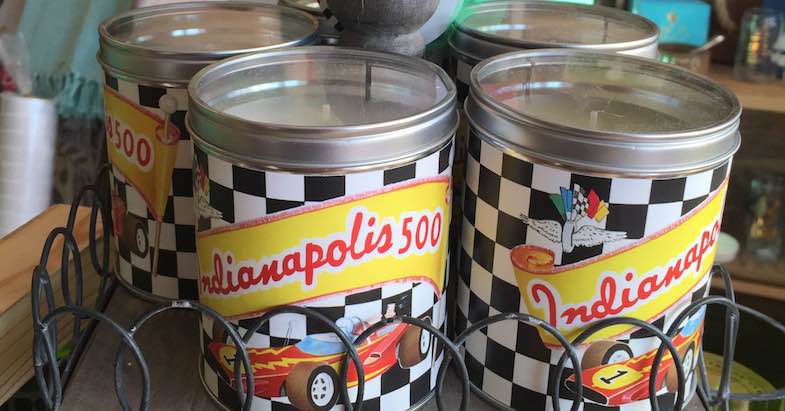 Aunt Sadie’s custom line of Indy 500 candles available this spring at Be.